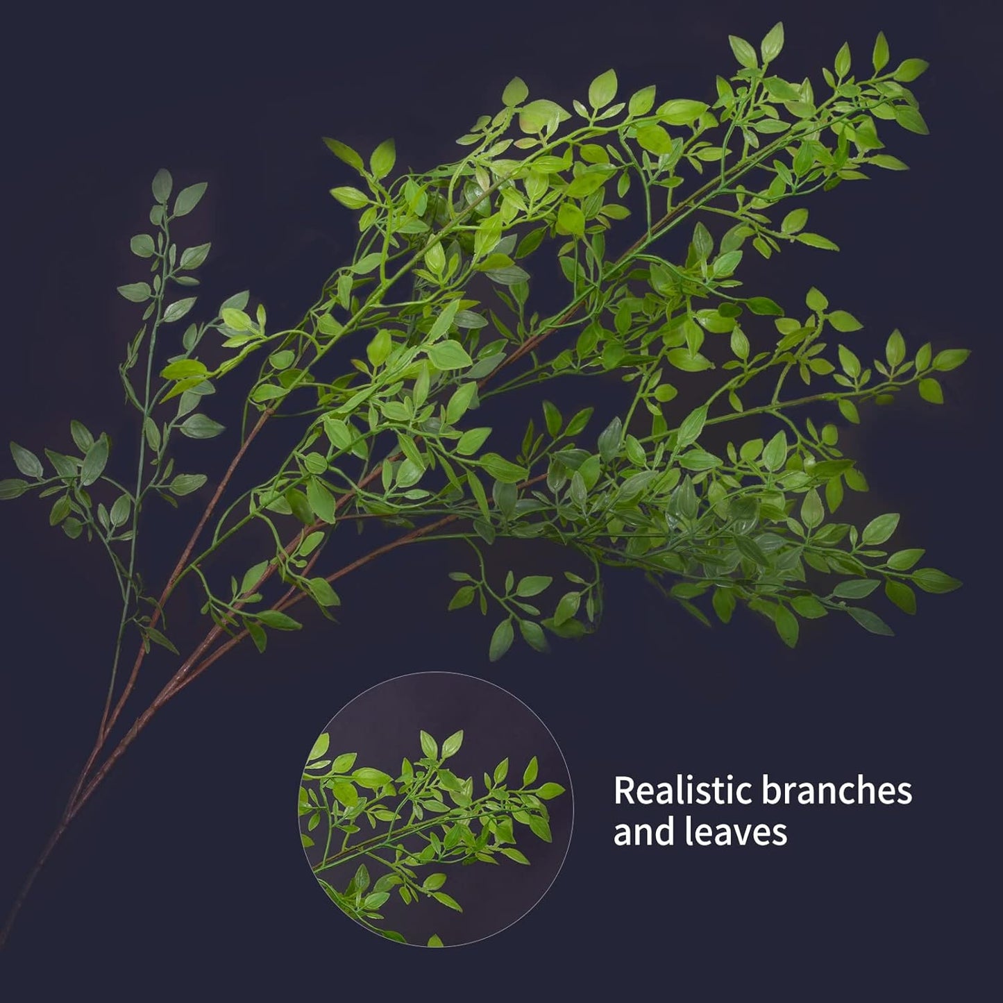 Artificial Plants,2Pcs 43.3" Green Nandina Faux Branches for Vase,Artificial Plants for Shop Garden Office Home Décor