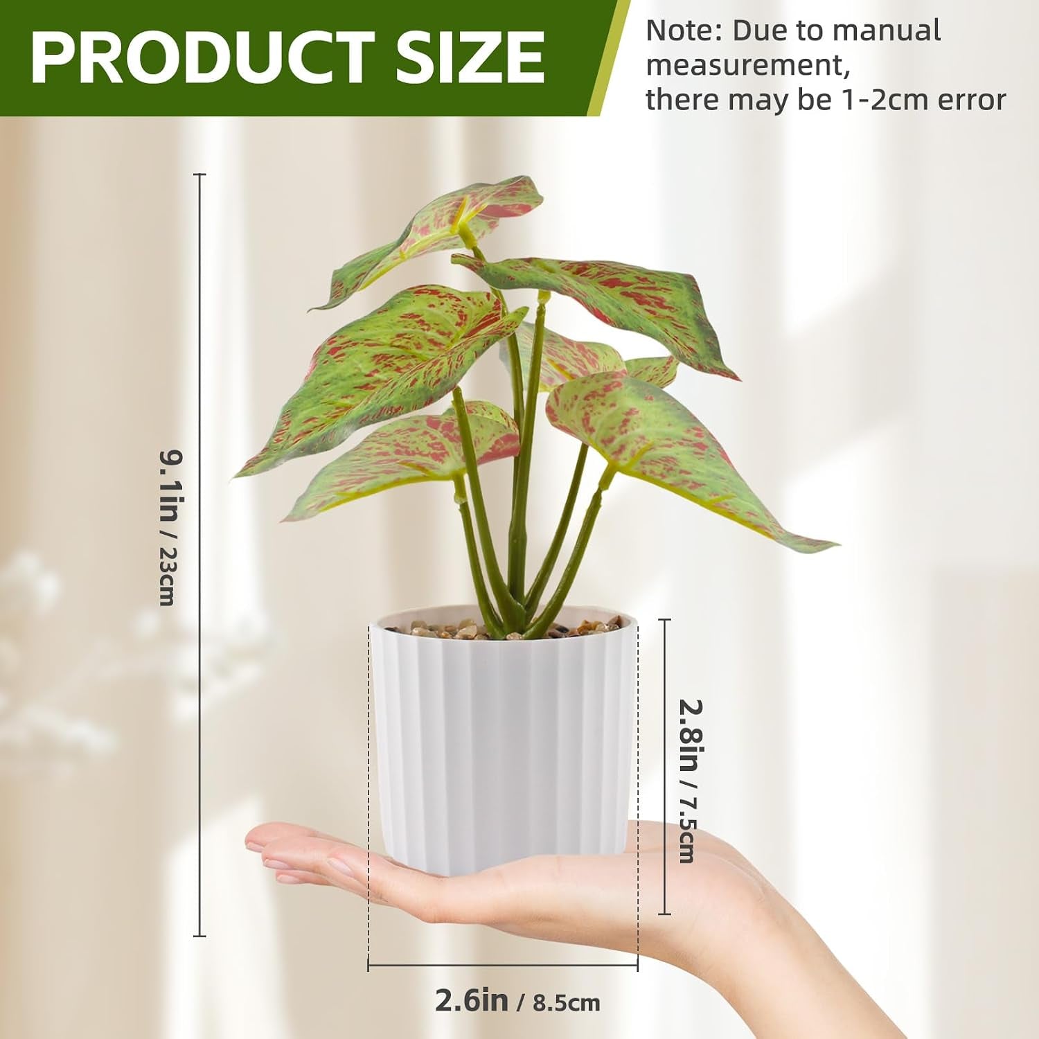 1Pc Realistic Artificial Plants Small Potted Fake Greenery Leaf for Home Kitchen Table Centerpieces Office Shelf Desk Ledge Decor
