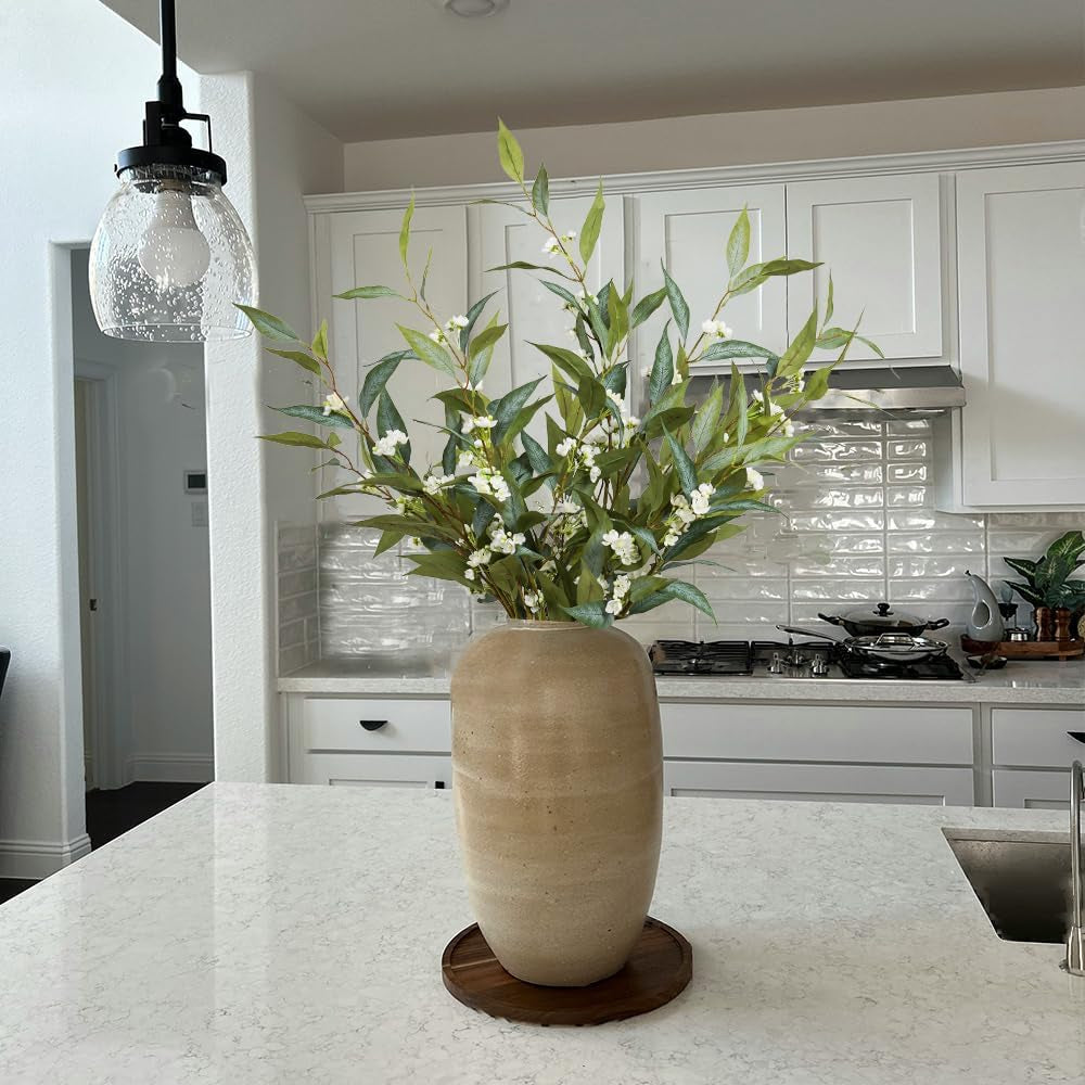 Artificial Plants,3Pcs 39Inch Green Faux Stems for Vase,Faux Branches Greenery Stems Artificial Plants & Flowers for Home Decor