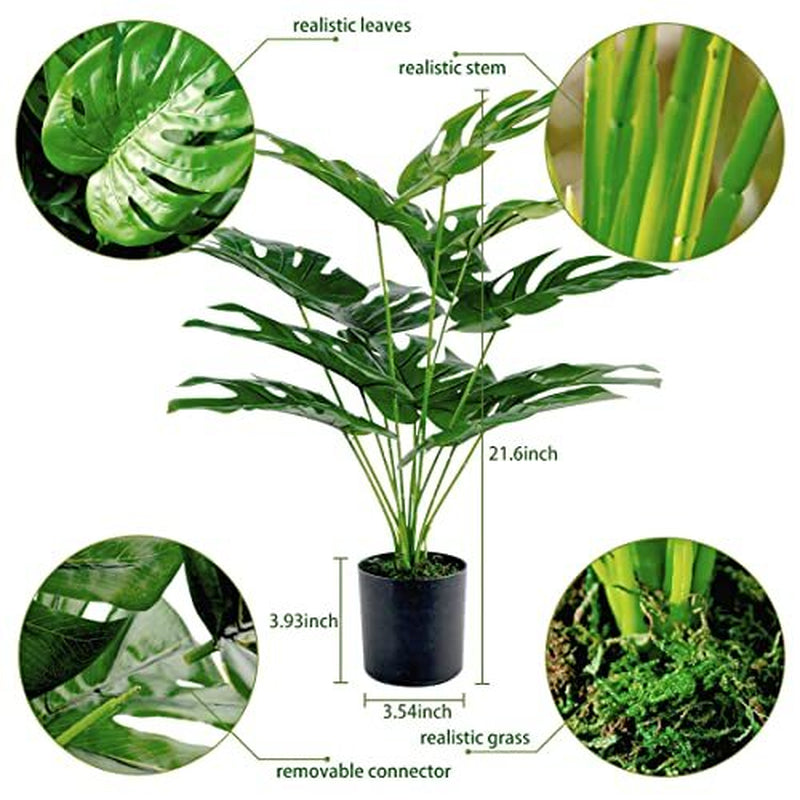 19 Large Fake Plants Artificial Palm Tree in Pot for Indoor and Outdoor Home Off