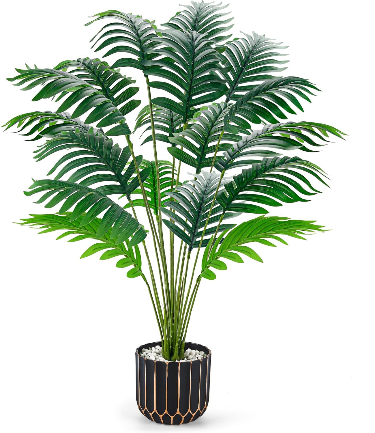 28" Fake Palm Tree Large Artificial Potted Plants Indoor for Home Porch Patio Living Room Bathroom Outdoor Decor