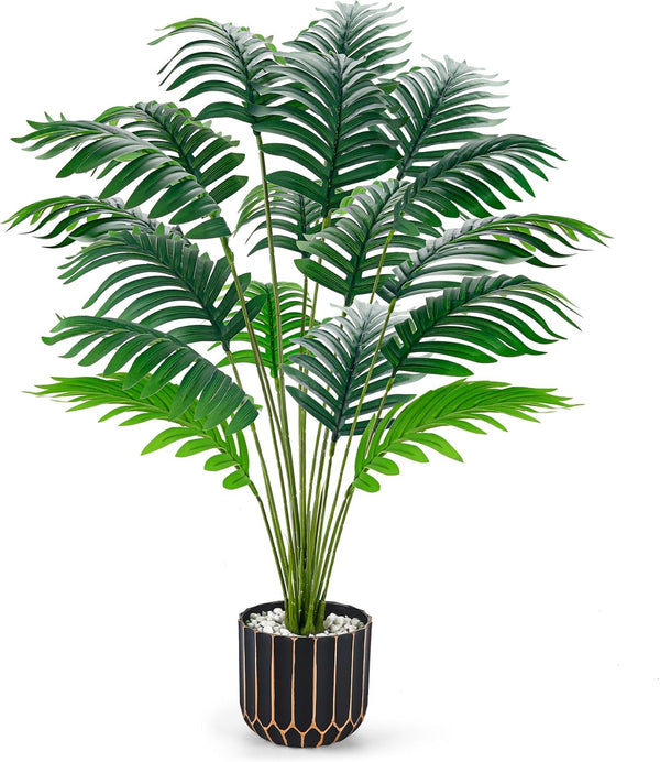 28" Fake Palm Tree Large Artificial Potted Plants Indoor for Home Porch Patio Living Room Bathroom Outdoor Decor