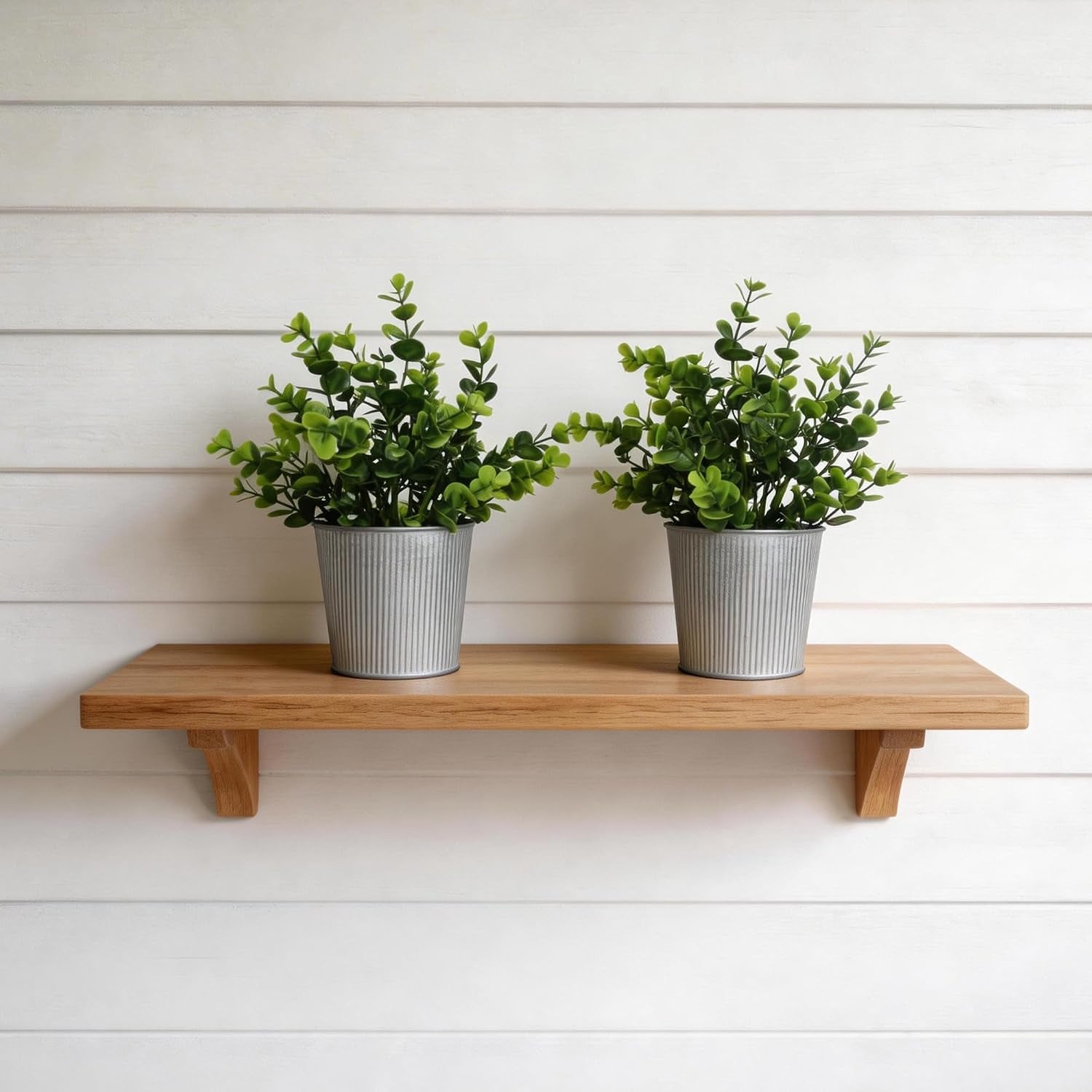 3 Pack Artificial Eucalyptus Plants in Rustic Galvanized Metal Pots, Small Fake Potted Plants for Home Decor, Mini Faux Greenery Farmhouse Table Centerpiece for Bathroom, Kitchen, Bedroom, Office