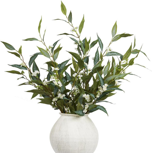 Artificial Plants,3Pcs 39Inch Green Faux Stems for Vase,Faux Branches Greenery Stems Artificial Plants & Flowers for Home Decor
