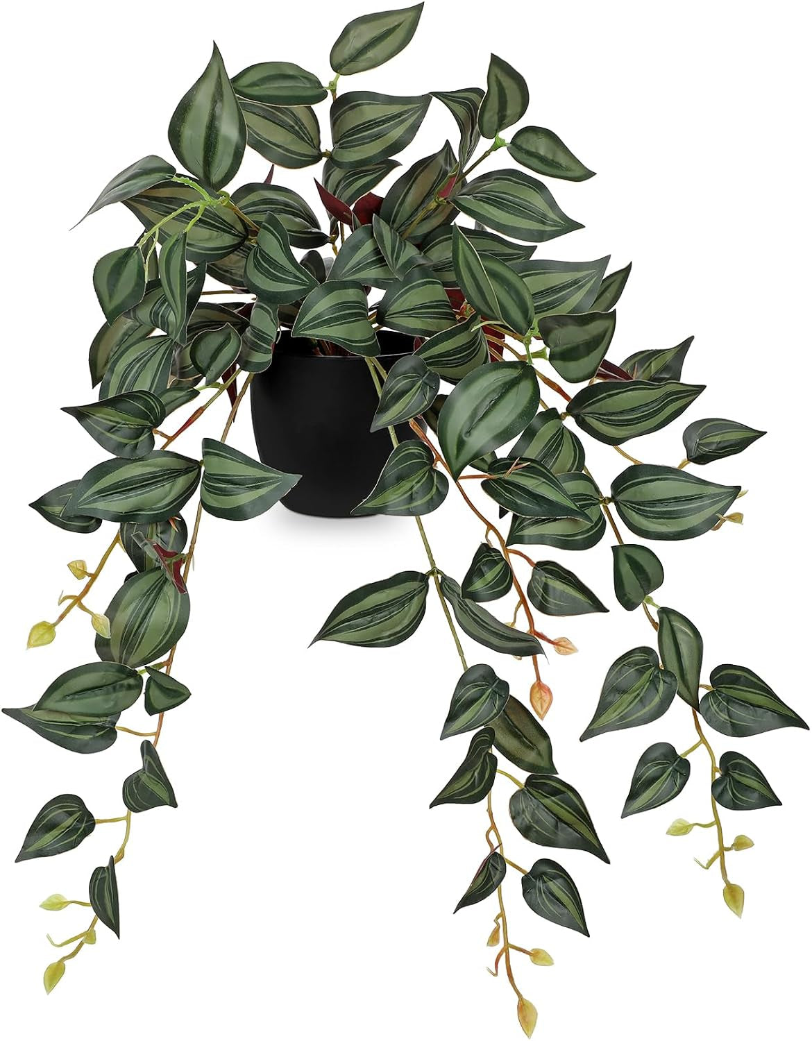 Fake Plants Artificial Potted Plants 20 Inch Faux Peperomia Ivy Vine Plant Hanging Plant for Home Office Desk Shelf Indoor Outdoor Decor