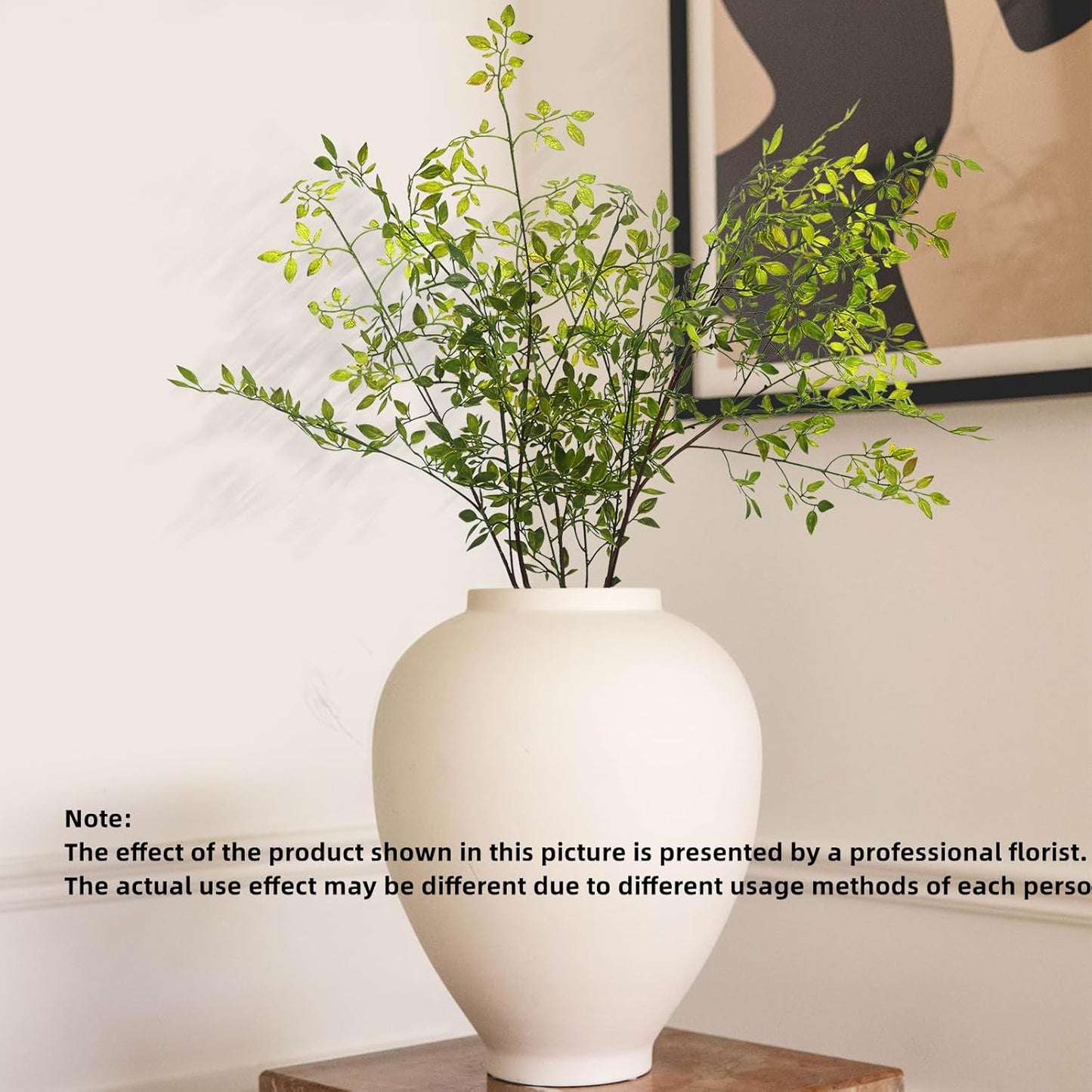 Artificial Plants,2Pcs 43.3" Green Nandina Faux Branches for Vase,Artificial Plants for Shop Garden Office Home Décor