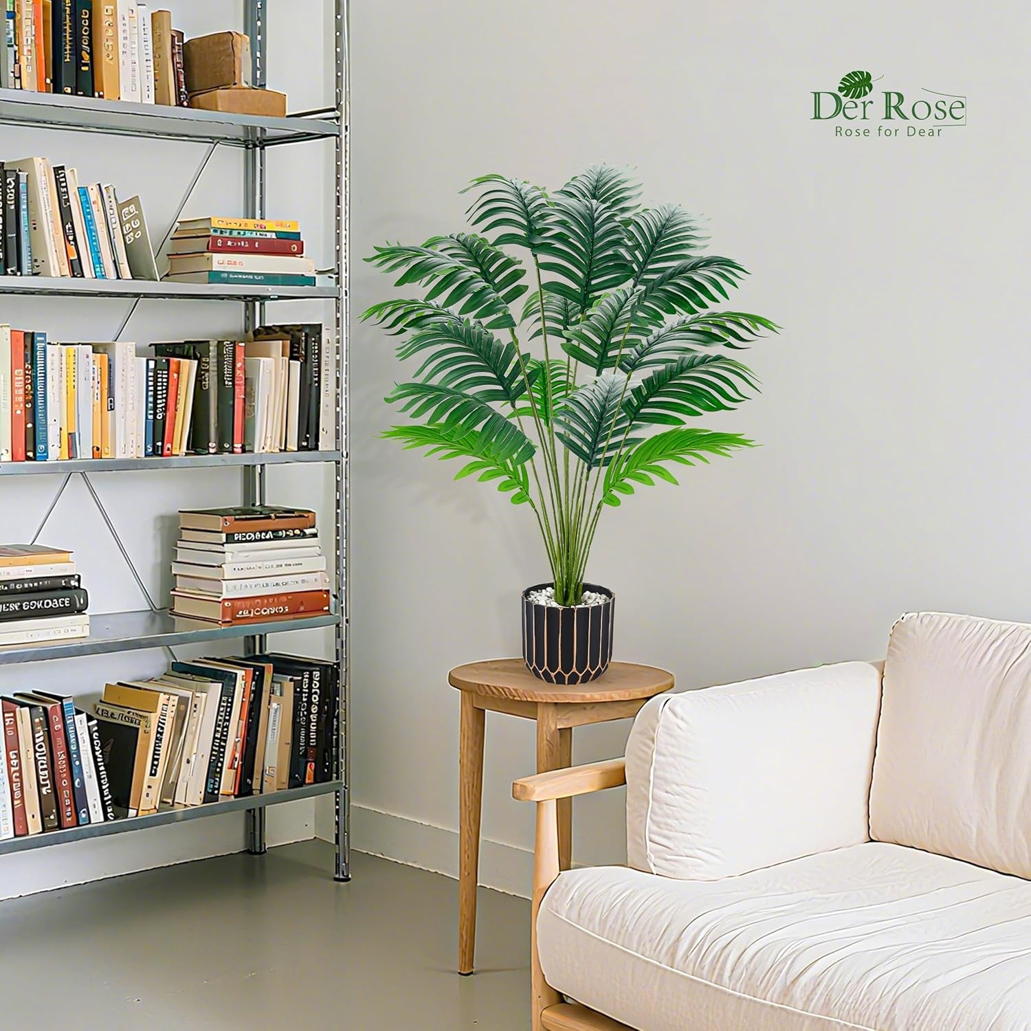 28" Fake Palm Tree Large Artificial Potted Plants Indoor for Home Porch Patio Living Room Bathroom Outdoor Decor