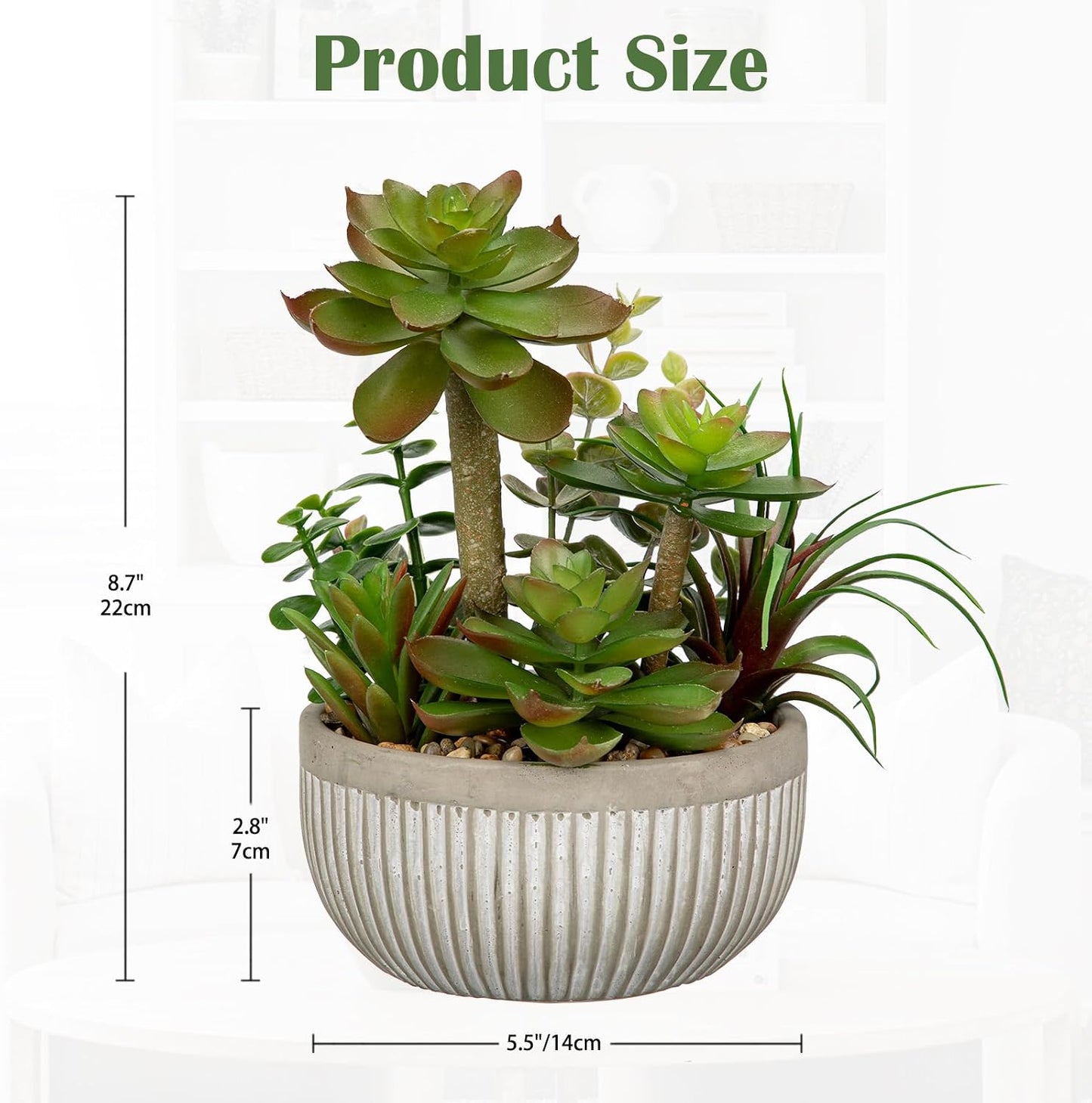 Small Faux Plant Assorted Fake Succulents Plants Faux Succulents Arrangement Cement Potted Desk Plants Small Fake Plants for Home Table Office Bathroom Shelf Living Room Decor
