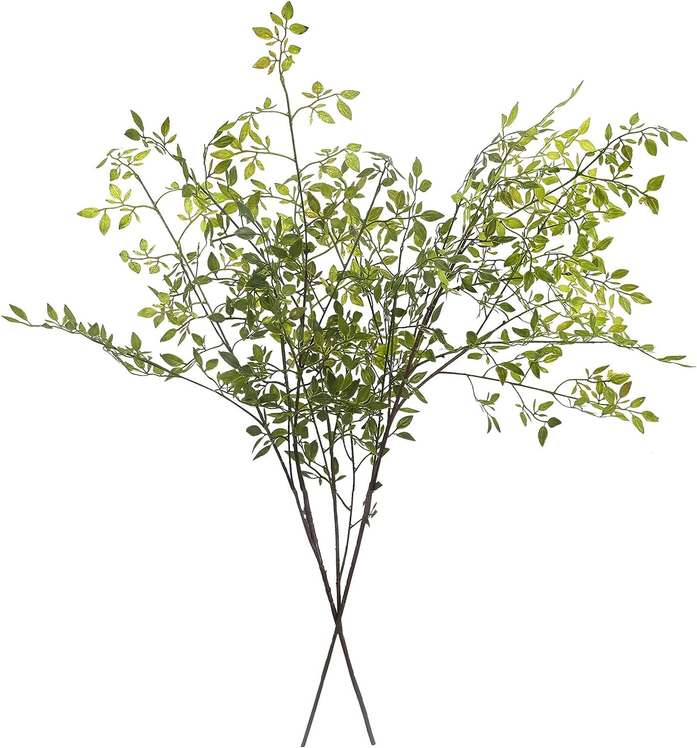 Artificial Plants,2Pcs 43.3" Green Nandina Faux Branches for Vase,Artificial Plants for Shop Garden Office Home Décor